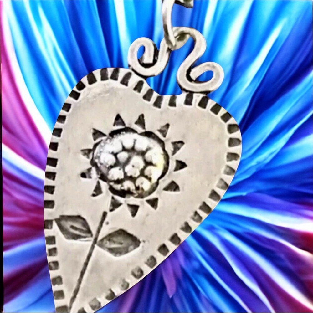 Pendant THE TIN MAN'S HEART Sterling Silver Vintage by Mimi Artisan Sign…